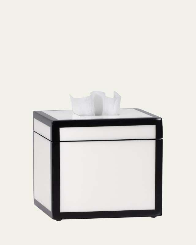 Shoji Lacquered Wood Tissue Box Cover